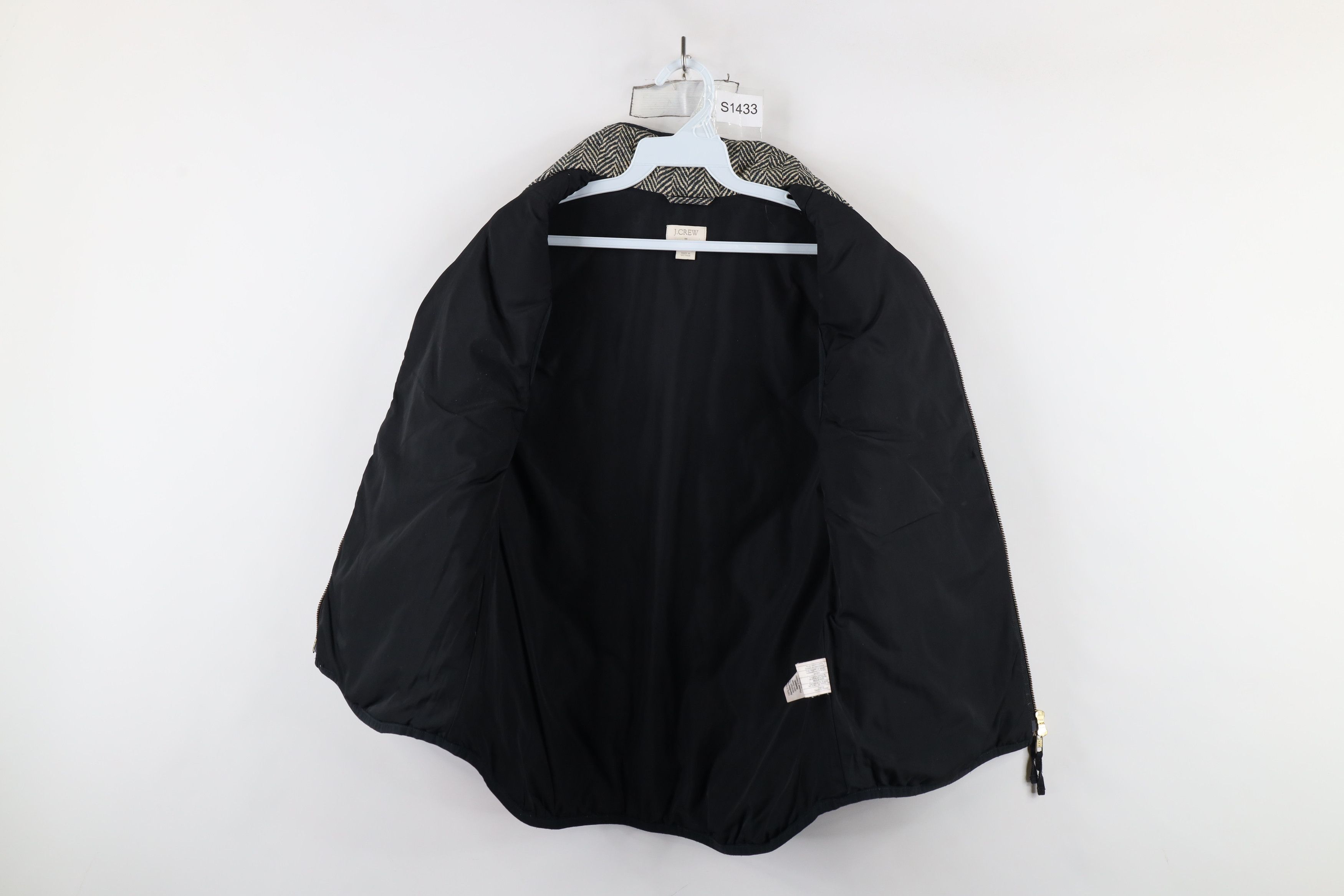 J.Crew × Vintage J Crew Herringbone Duck Down Full Zip Puffer Vest Jacket Size M / US 6-8 / IT 42-44 - 8 Thumbnail