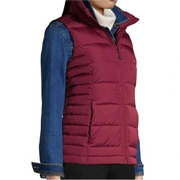 Lands' End Lands End Rich Burgundy Quilted Puffer Vest M 10-12 600 Fill Size M / US 6-8 / IT 42-44 - 8 Thumbnail