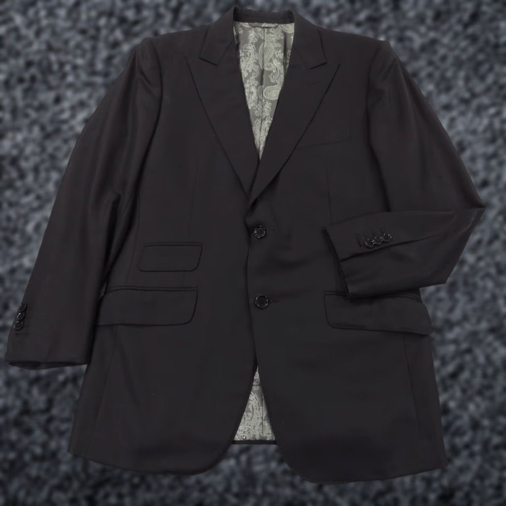 Vintage Astor & Black Blazer 40s Bespoke Scabal 120s Four Seasons Paisley Lined Jacket Size 40R - 1 Thumbnail