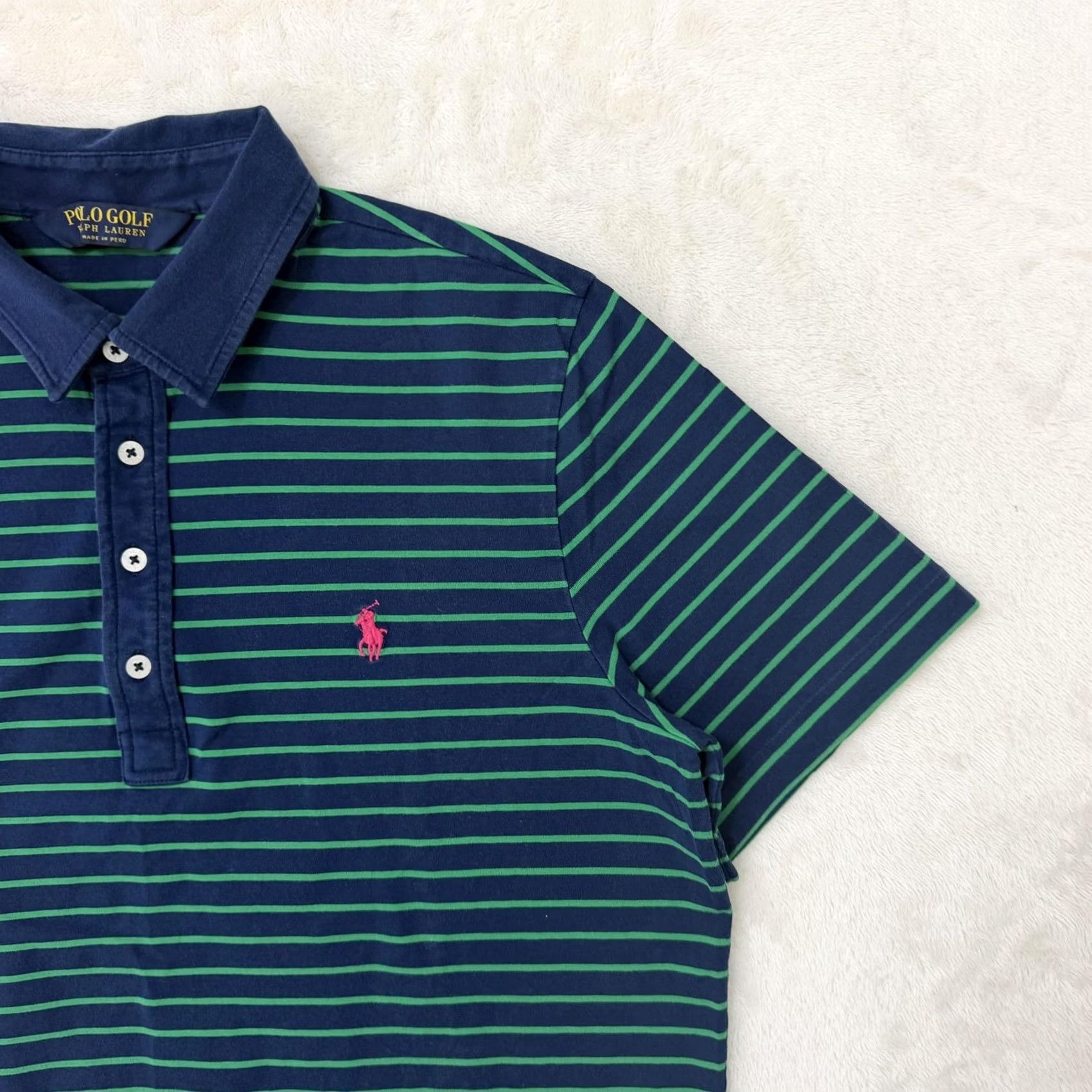 Polo Ralph Lauren Ralph Lauren Polo Golf Shirt Mens Large Blue Striped Athletic Pro Fit Short Sleeve Cap Collar Polo Shirt Band Logo Casual Performance Size US L / EU 52-54 / 3 - 3 Thumbnail