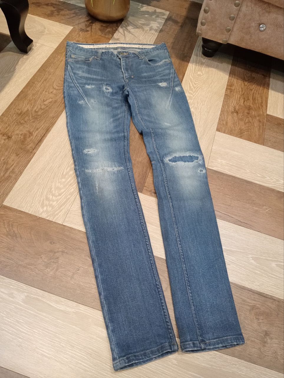 Number (N)ine NUMBER NINE x STUDIOUS BLUE DENIM STRETCH SKINNY PANTS Size US 29 - 3 Thumbnail