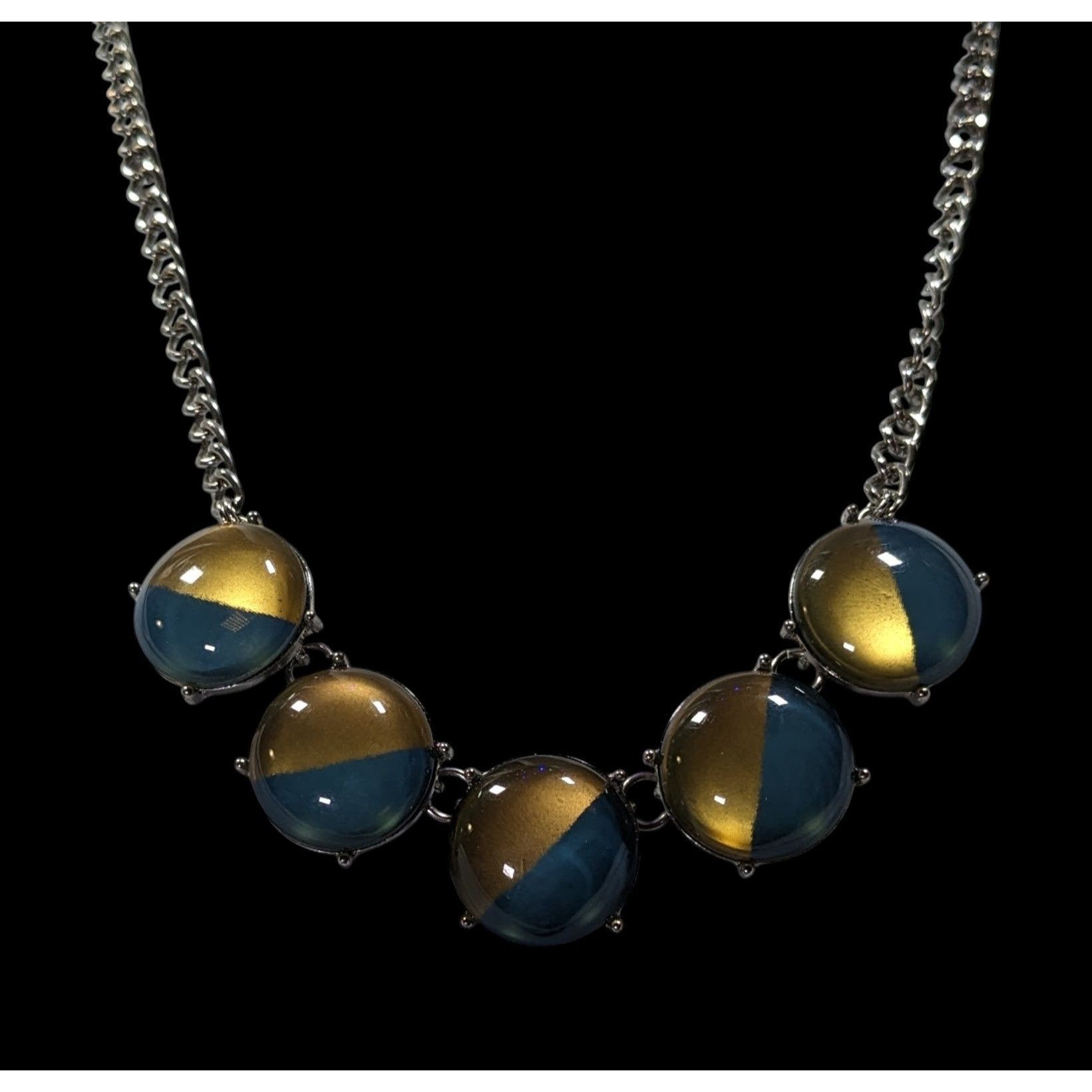 Other Charming Charlie Blue And Yellow Medallion Fringe Necklace Size ONE SIZE - 2 Thumbnail