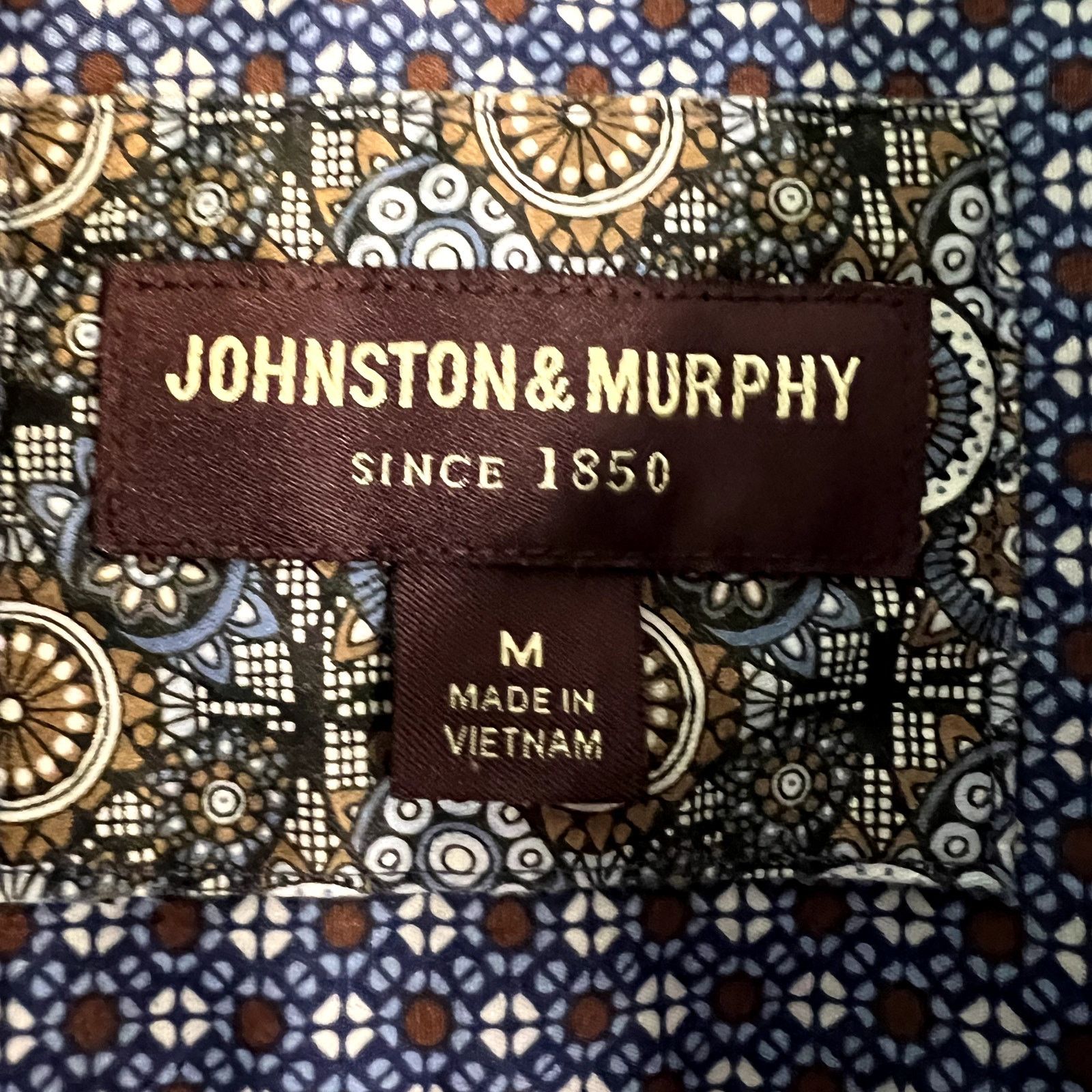 Johnston & Murphy Johnston & Murphy printed shirt size M blue burgundy Size US M / EU 48-50 / 2 - 2 Thumbnail