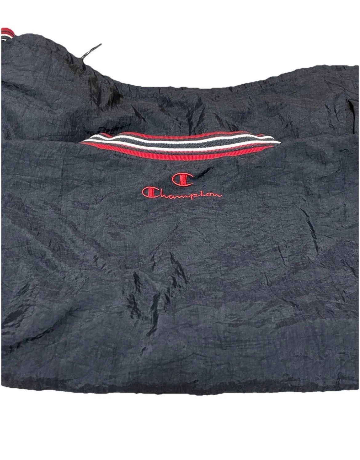 Champion × Vintage Vintage Champion Spellout Pullover Mens L Black Windbreaker Size US L / EU 52-54 / 3 - 5 Thumbnail