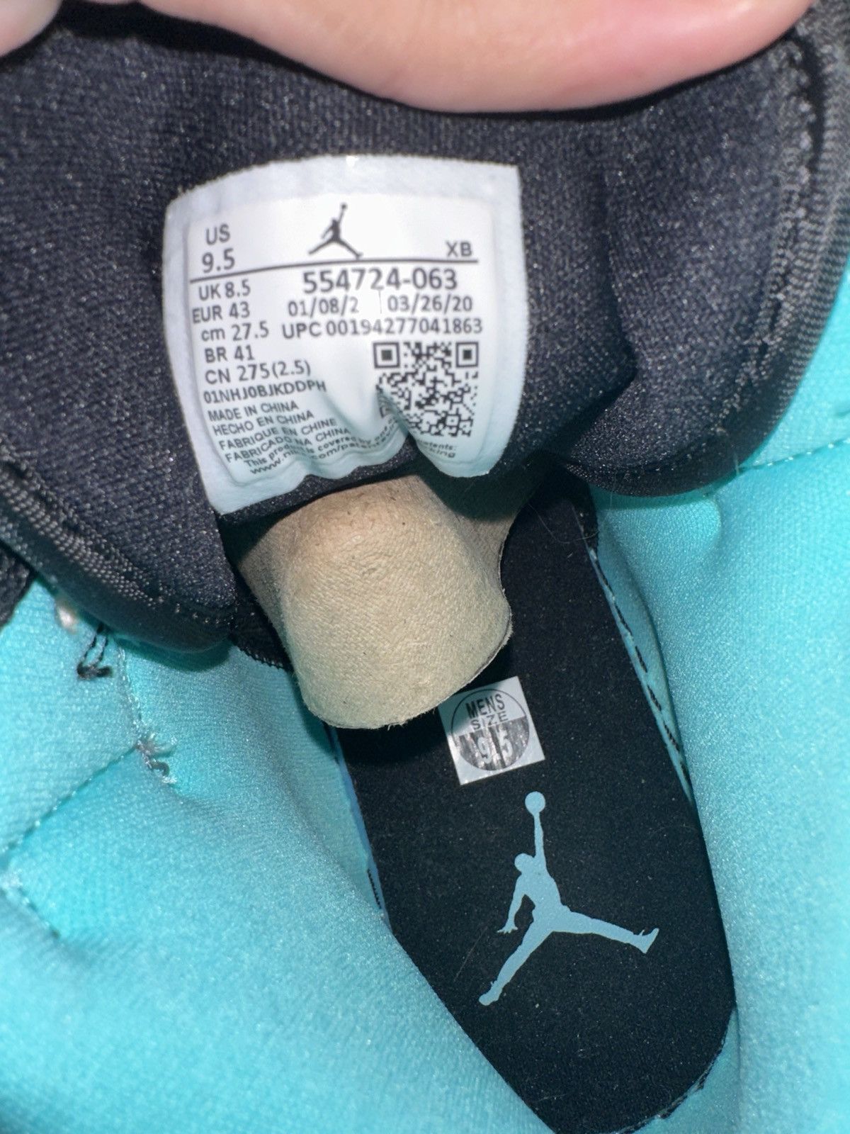 Jordan Brand Grey aqua Jordan 1 mid Size US 9.5 / EU 42-43 - 2 Thumbnail