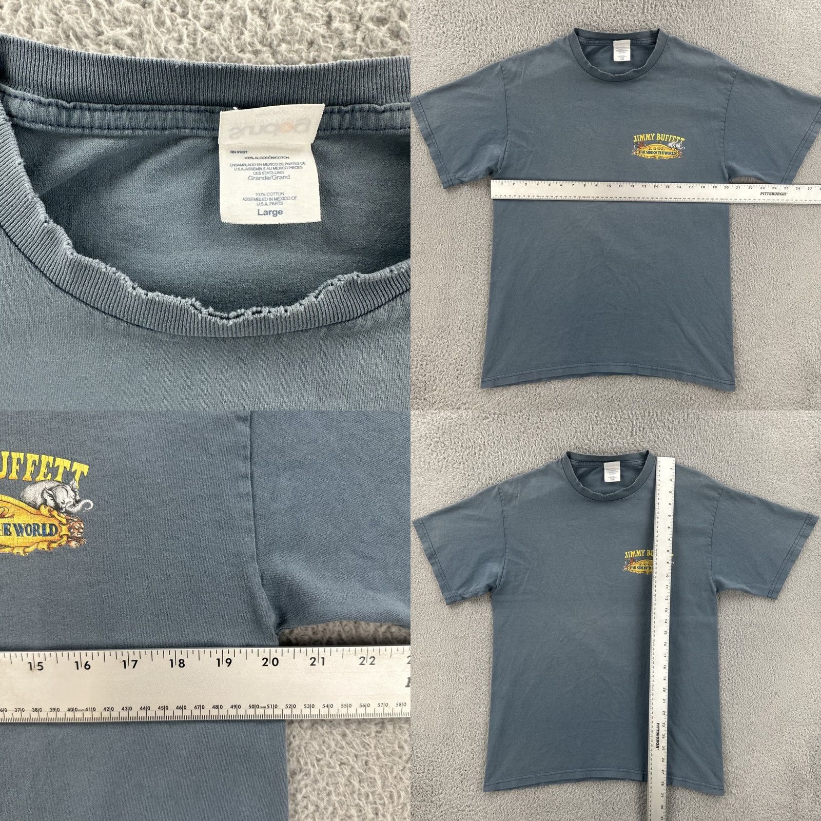 Vintage VINTAGE Sundog Men’s T-Shirt Graphic Print 2002 Jimmy Buffet Far Side Of The World Concert Tour Tee L Blue Mens Regular Short Sleeve Crew Neck Size US L / EU 52-54 / 3 - 8 Thumbnail