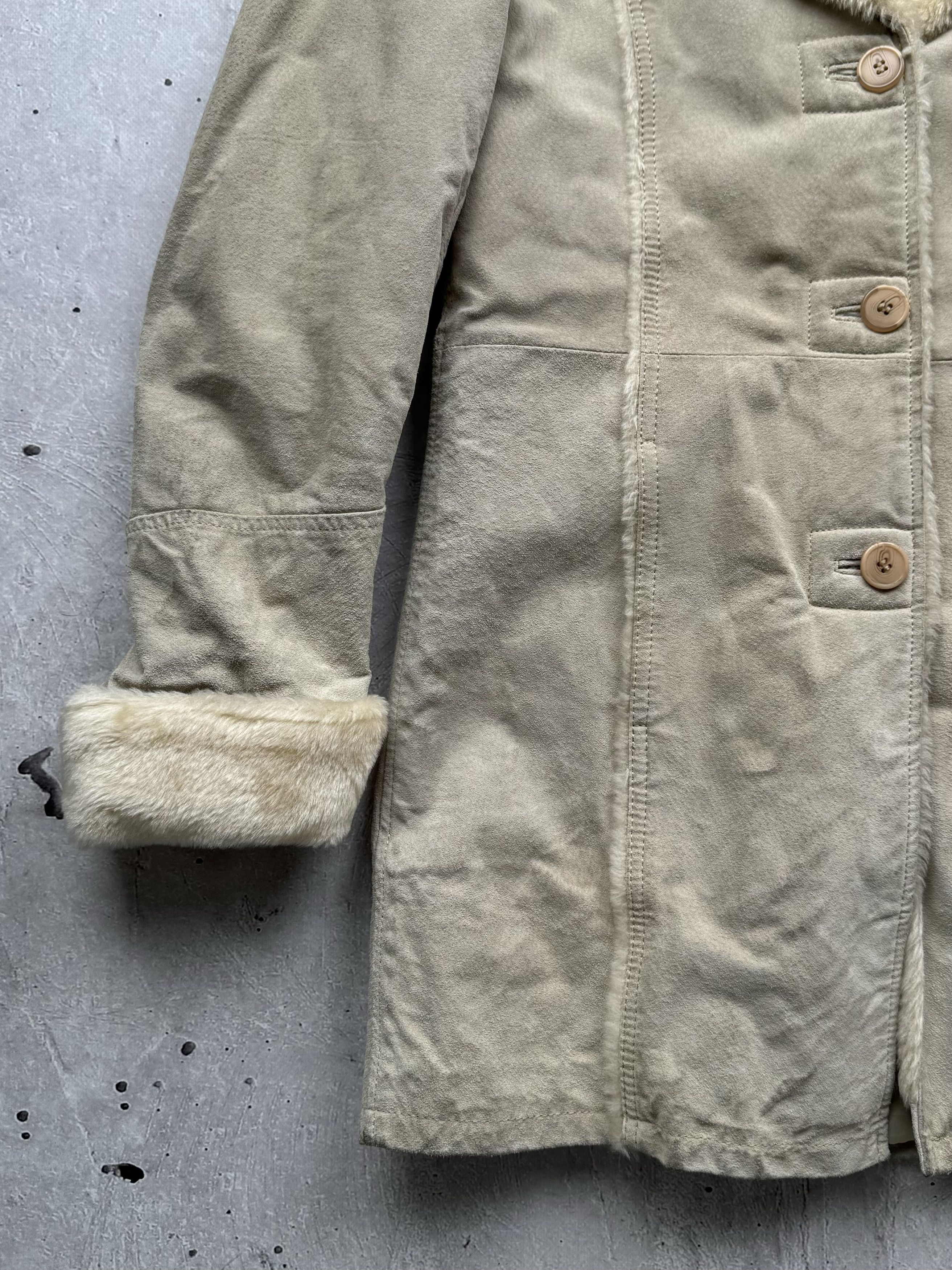Genuine Leather × Vintage Vintage Real Leather Coat With Faux Fur Collar Size XS / US 0-2 / IT 36-38 - 4 Thumbnail