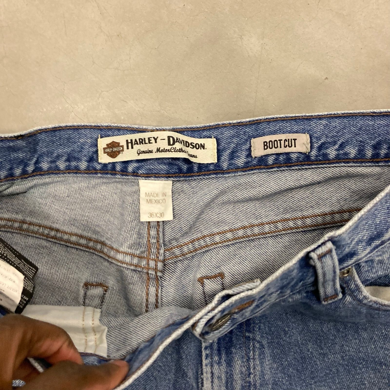 Harley Davidson × Vintage Y2K Harley Davidson motorcycle bootcut Jeans 36x30 Size US 36 / EU 52 - 4 Thumbnail