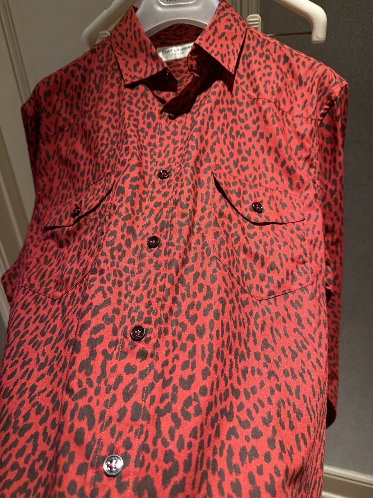 Saint Laurent Paris Leopard print western shirt collar size40 Size US M / EU 48-50 / 2 - 8 Thumbnail