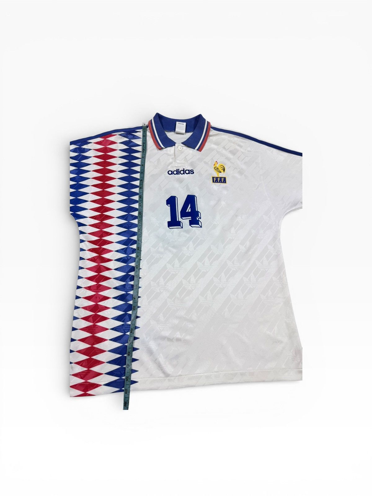 Adidas Vtg⚽️1994 World Cup Jersey France#14 Zidane Size US L / EU 52-54 / 3 - 10 Thumbnail
