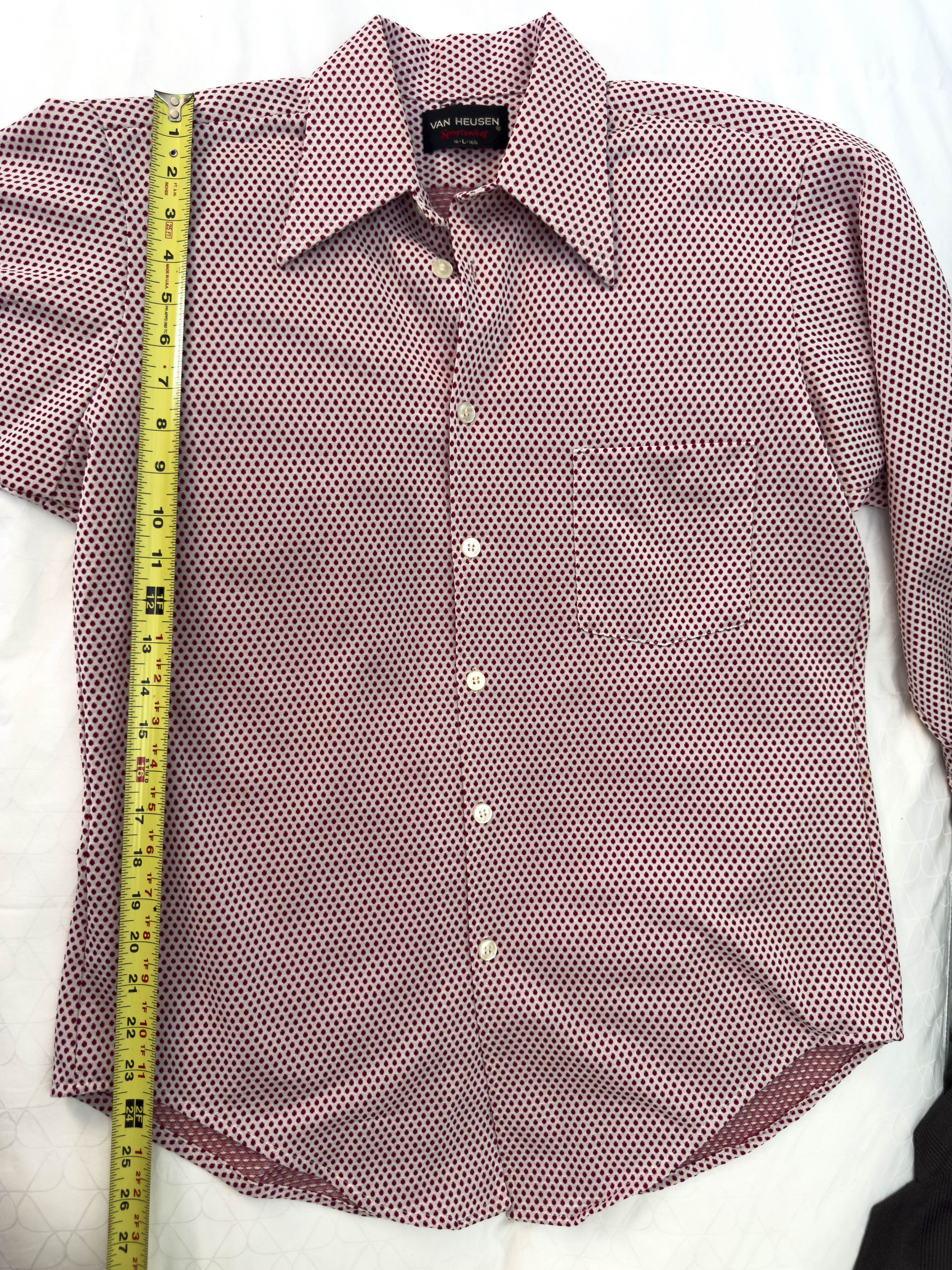 Van Heusen Vintage Van Heusen 70s Red Polka Dot Long Sleeve Button Up Size US L / EU 52-54 / 3 - 7 Thumbnail