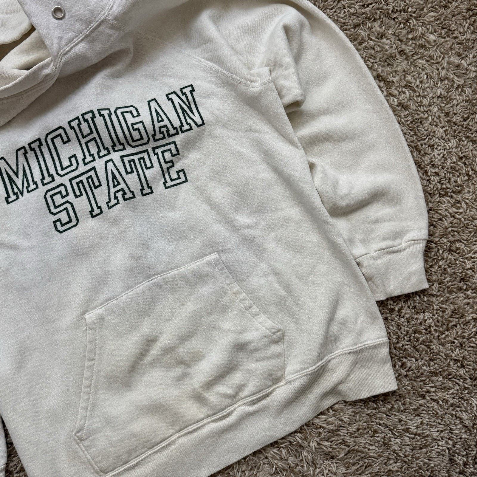 Champion × Vintage Vintage 80’s Champion Hoodie Sweatshirt White Michigan State Size US M / EU 48-50 / 2 - 6 Thumbnail