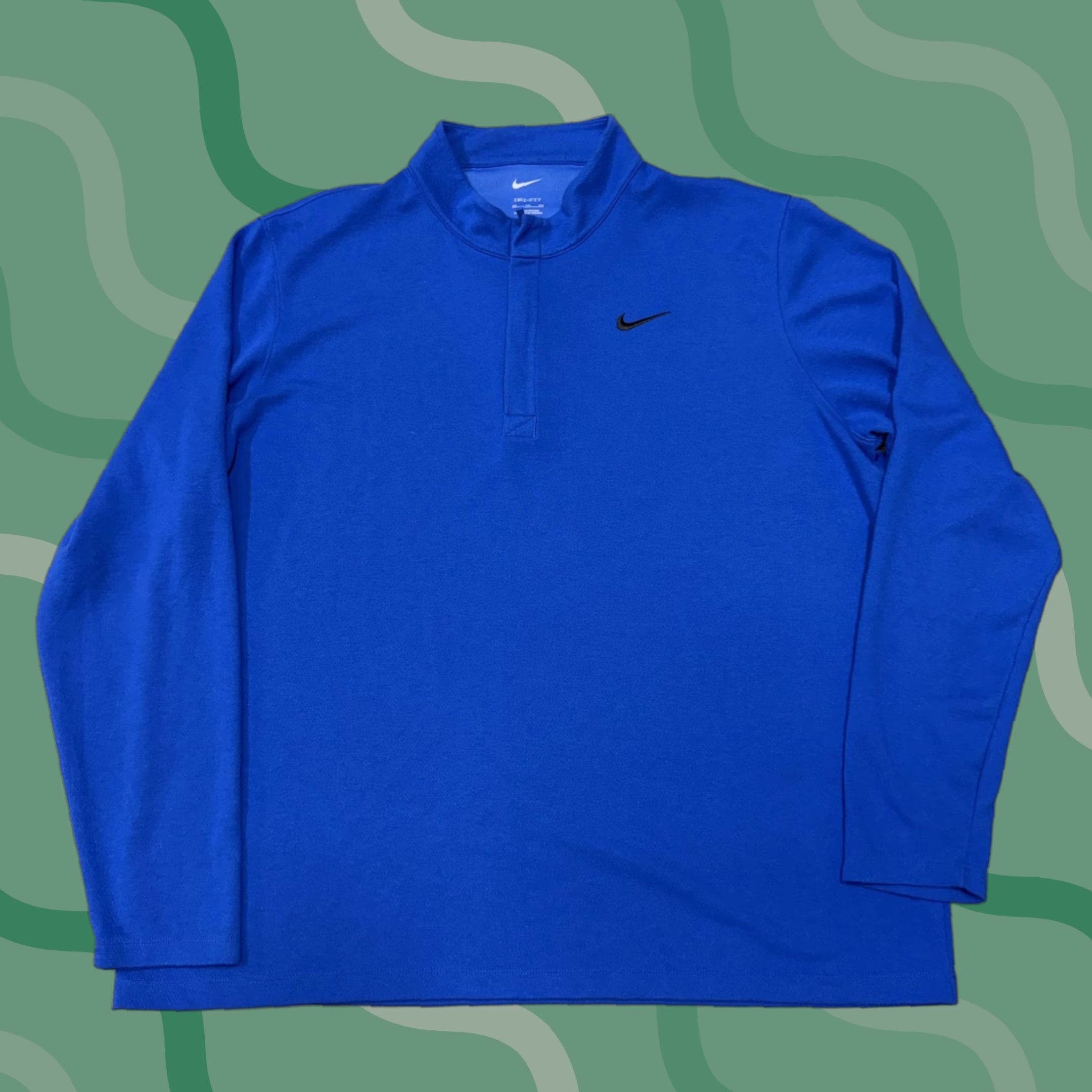 Nike Nike Dri-FIT Pullover Long Sleeve Mens 2XL Blue Mock Neck Training Top Size US XXL / EU 58 / 5 - 1 Thumbnail