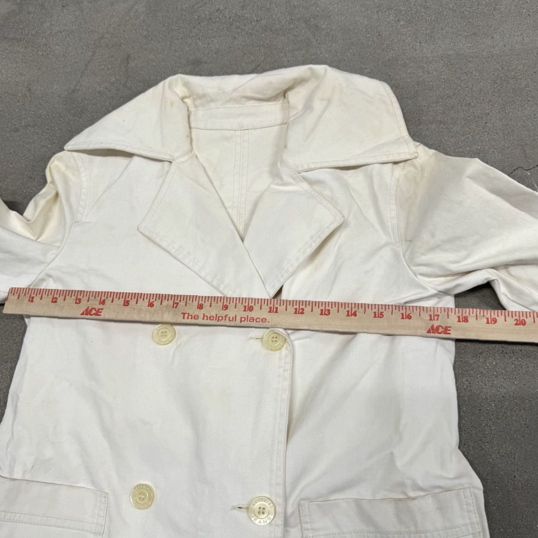 VINTAGE Womens Trench Coat Jacket Moschino Size 6 Cotton White Womens Trench Coat Moschino Coat Jacket White 6 Cotton Measurements