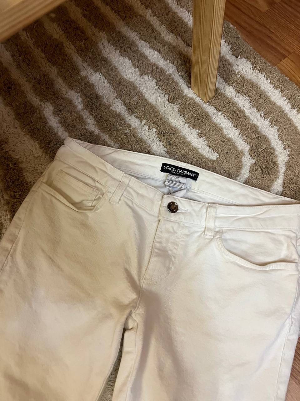 Dolce & Gabbana × Vintage Women’s Dolce&Gabbana Vintage White Pants Size IT40 Size 27" / US 4 / IT 40 - 4 Thumbnail