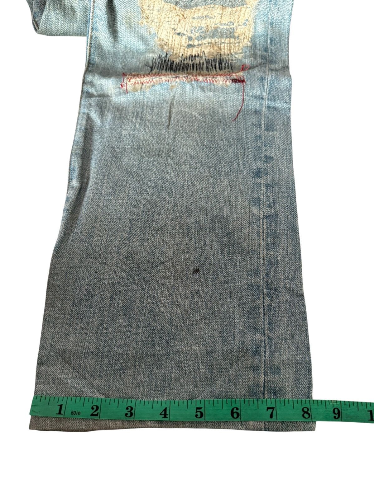 Japanese Brand Japanese Ykk New Max Faded Distressed Rare Design Denim Size US 29 - 22 Thumbnail