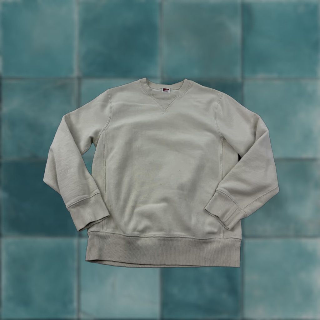 J.Crew Sweatshirt Mens Small Beige Fleece Crewneck Pullover Solid Basic