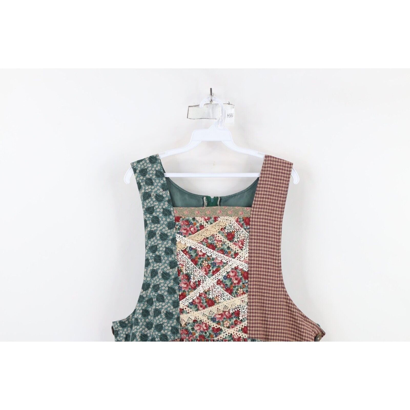 Vintage Vintage 90s Country Primitive Cottage Handmade Patch Dress Size L / US 10 / IT 46 - 2 Thumbnail