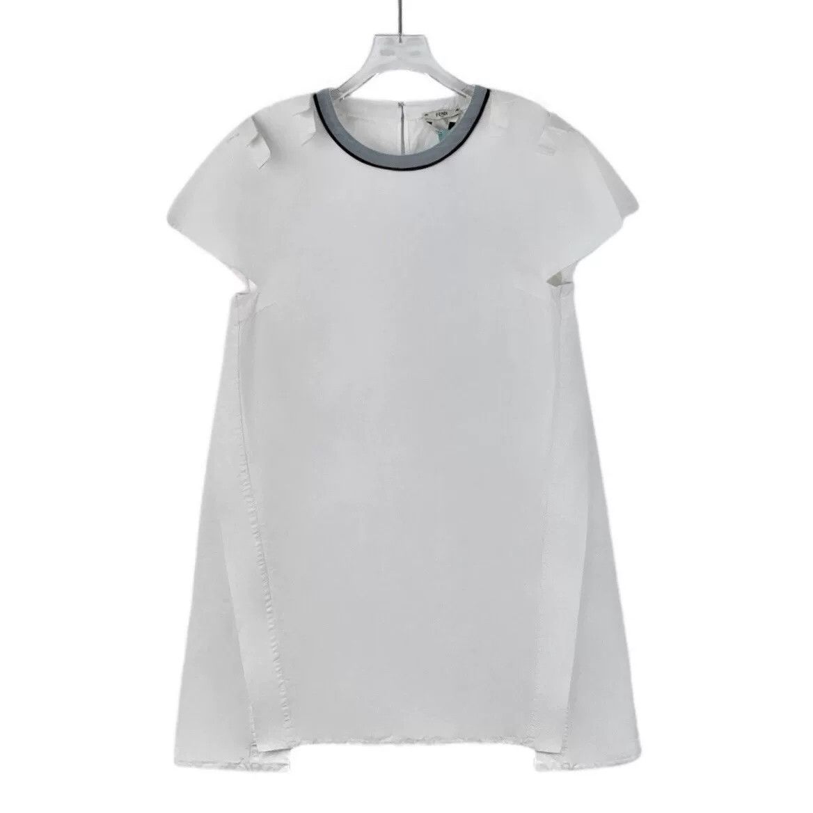 Fendi fendi white short sleeve dress with bow Size US 38 / EU 54 - 1 Thumbnail