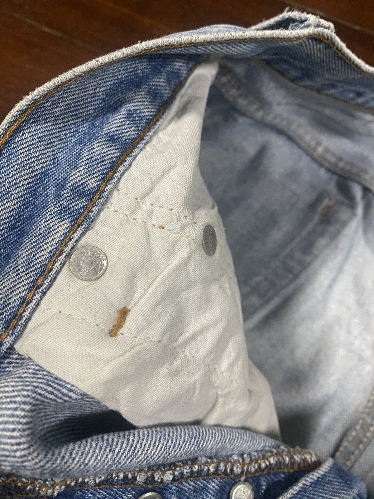 Levi's Vintage 70s 80s Levis 501 distressed rework patch mud wash Size US 30 / EU 46 - 19 Thumbnail