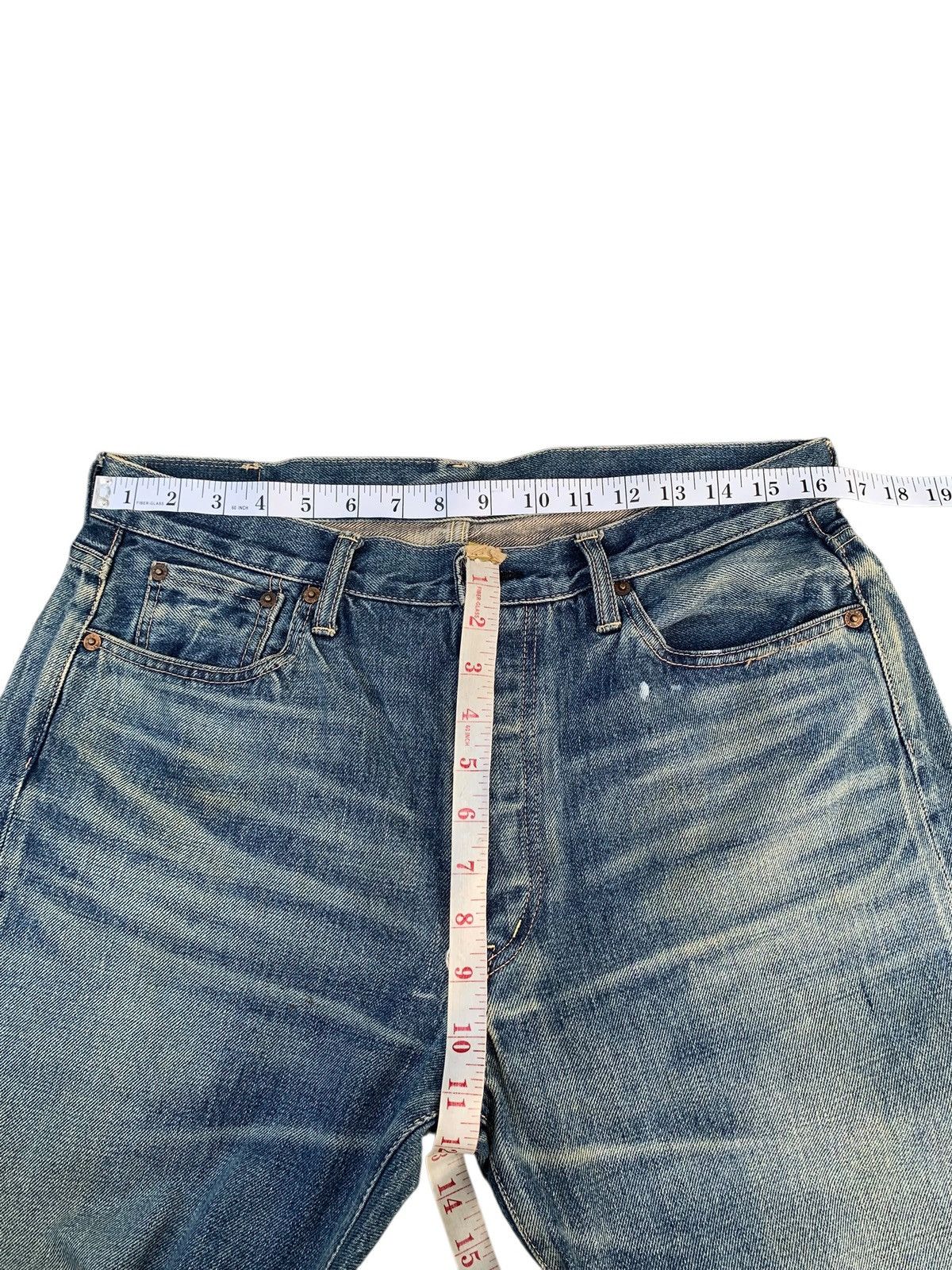 OMNIGOD VINTAGE OMNIGOD 5009 SELVEDGE JAPANESE DISTRESSED DENIM Size US 33 - 17 Thumbnail