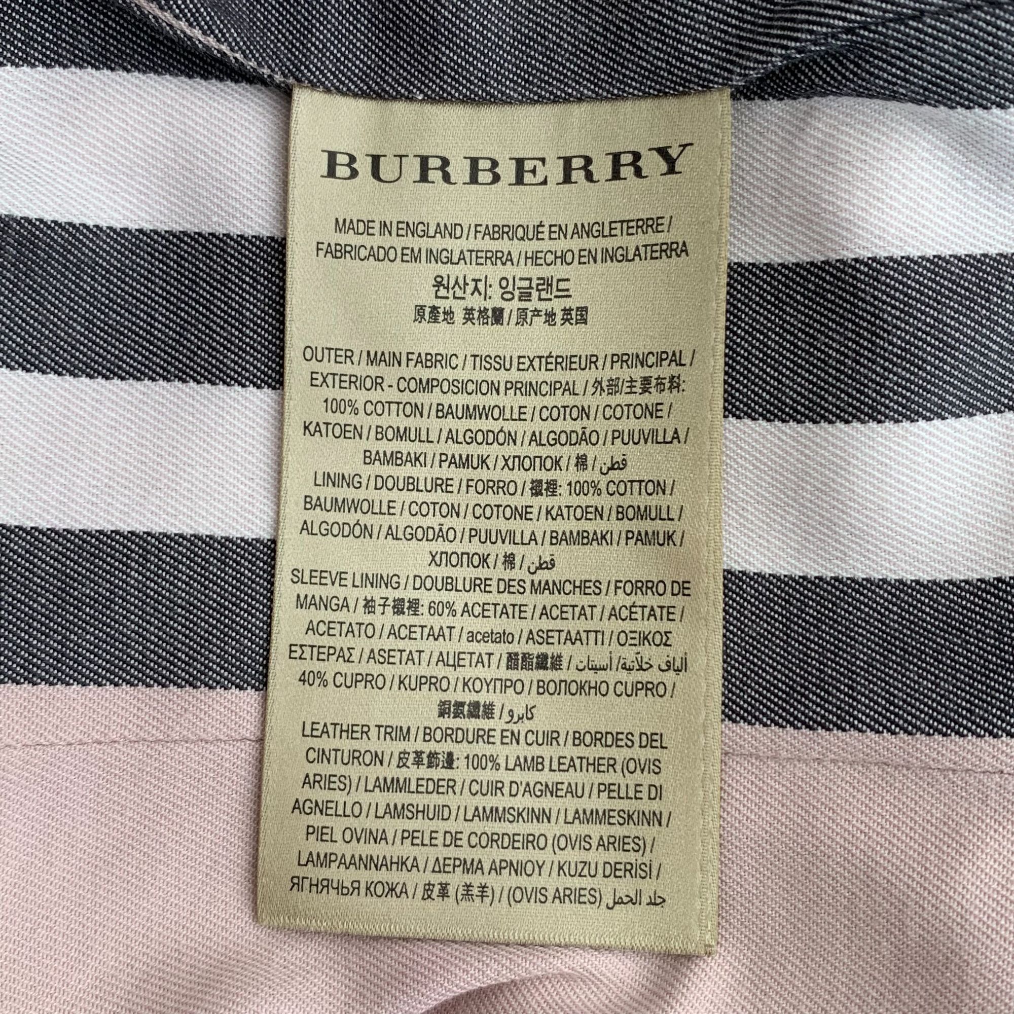 Burberry Burberry Light Purple Cotton Double-Breasted Belted Trench C Size XS / US 0-2 / IT 36-38 - 4 Thumbnail