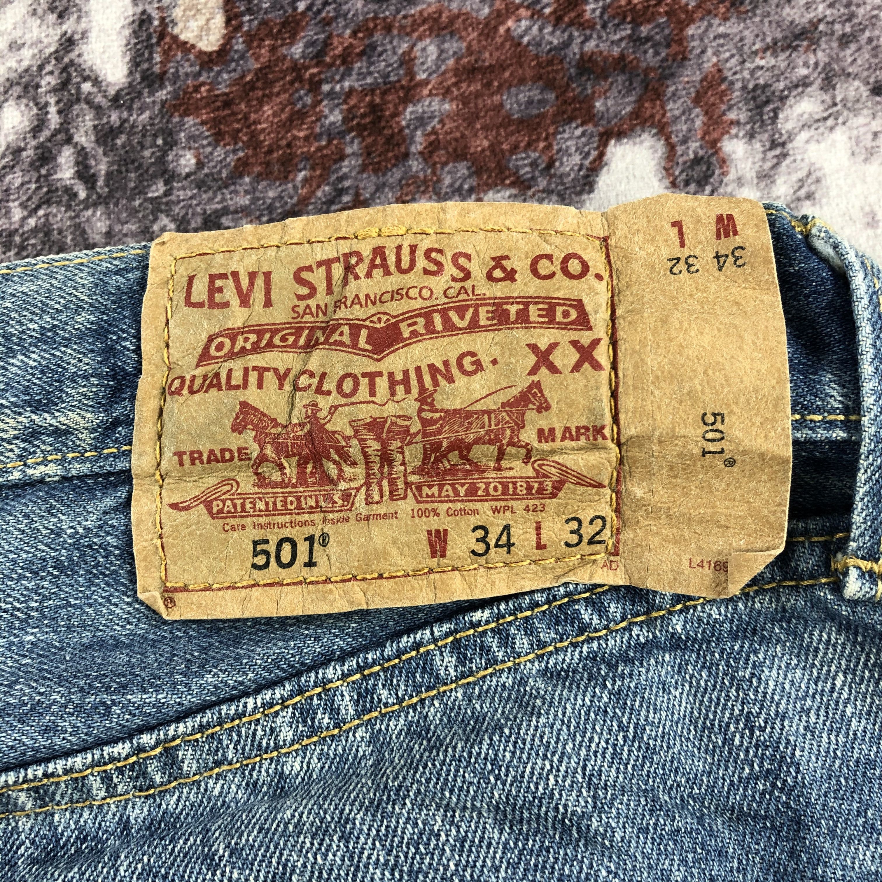 Levi's Vintage Blue Wash Levis 501 Jeans-JM2825 Size US 34 / EU 50 - 7 Thumbnail