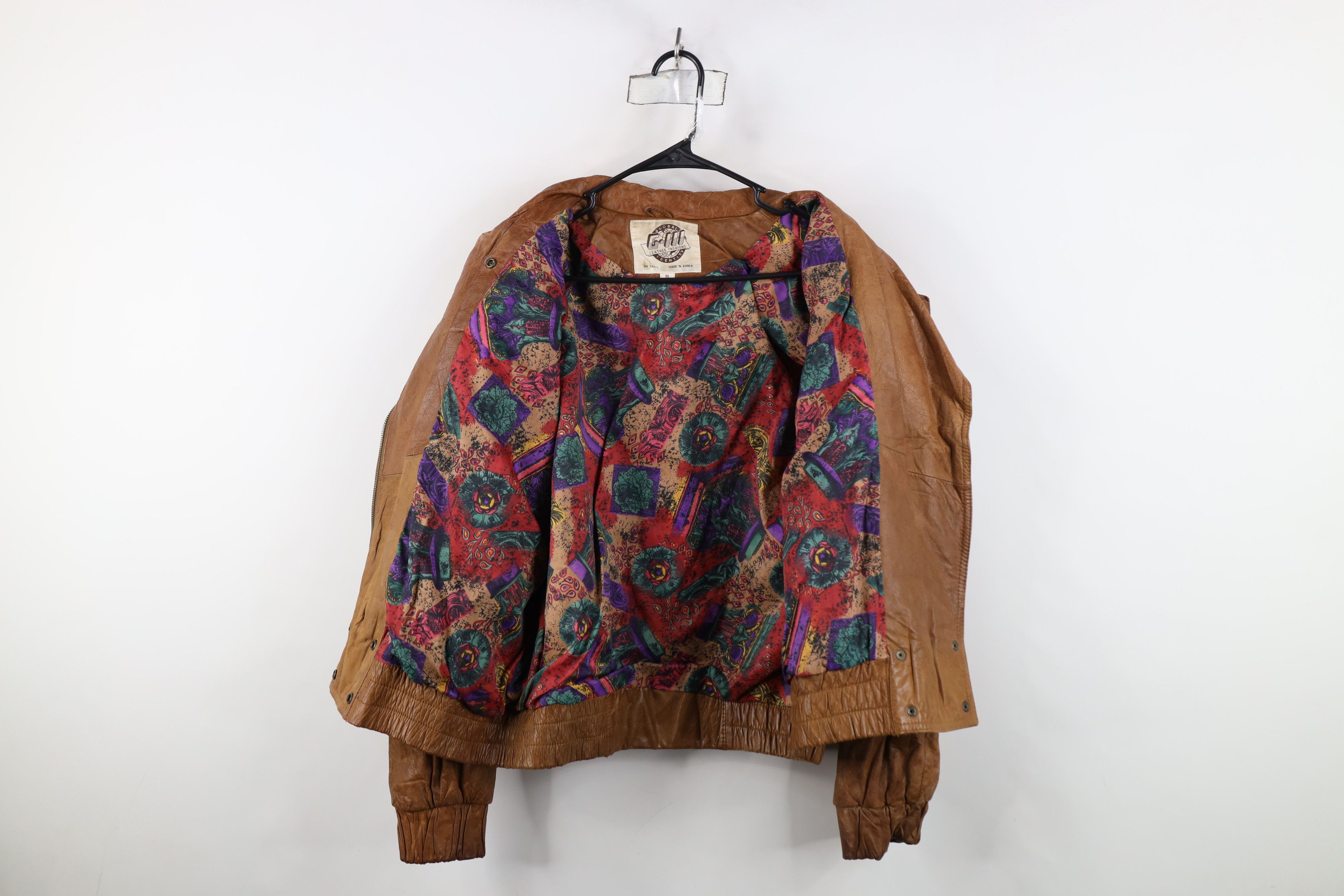 Vintage Vintage 90s Streetwear Lined Leather Bomber Jacket Size M / US 6-8 / IT 42-44 - 10 Thumbnail
