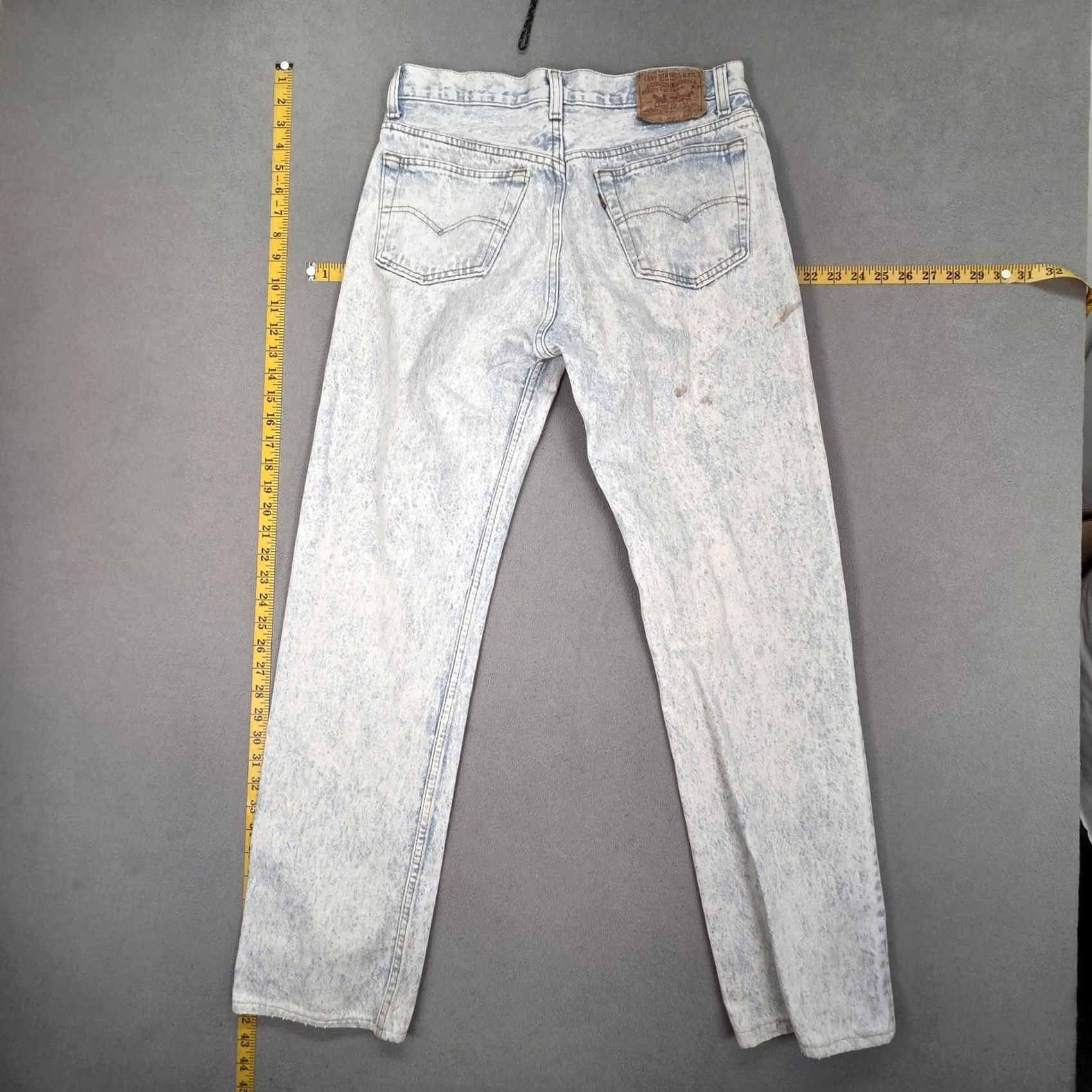 Levi's VINTAGE Levi's 501 Jeans Mens Acid Wash Straight Button Fly USA 29x30 Blue Denim Cotton 5-Pocket Size US 29 - 2 Thumbnail