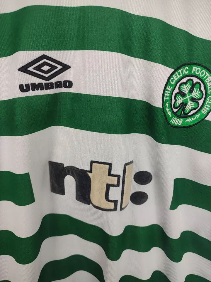 Umbro CELTIC 1999-2001 home FOOTBALL Kit SHIRT SOCCER JERSEY Size US S / EU 44-46 / 1 - 4 Thumbnail