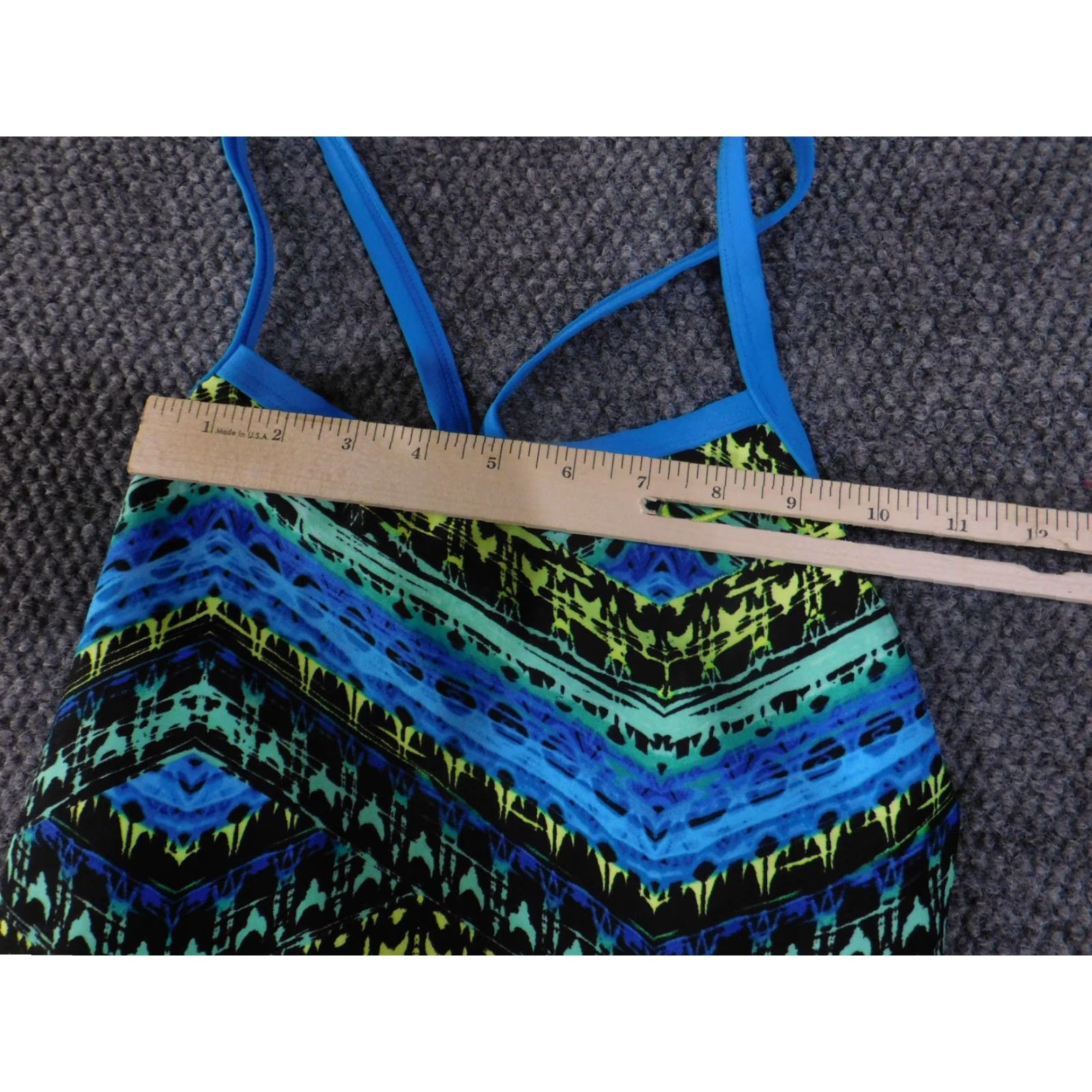 Nike Nike Swimsuit Womens 36 Blue Green Black Performance Poly Swim NESS5013 Training Size ONE SIZE - 5 Thumbnail