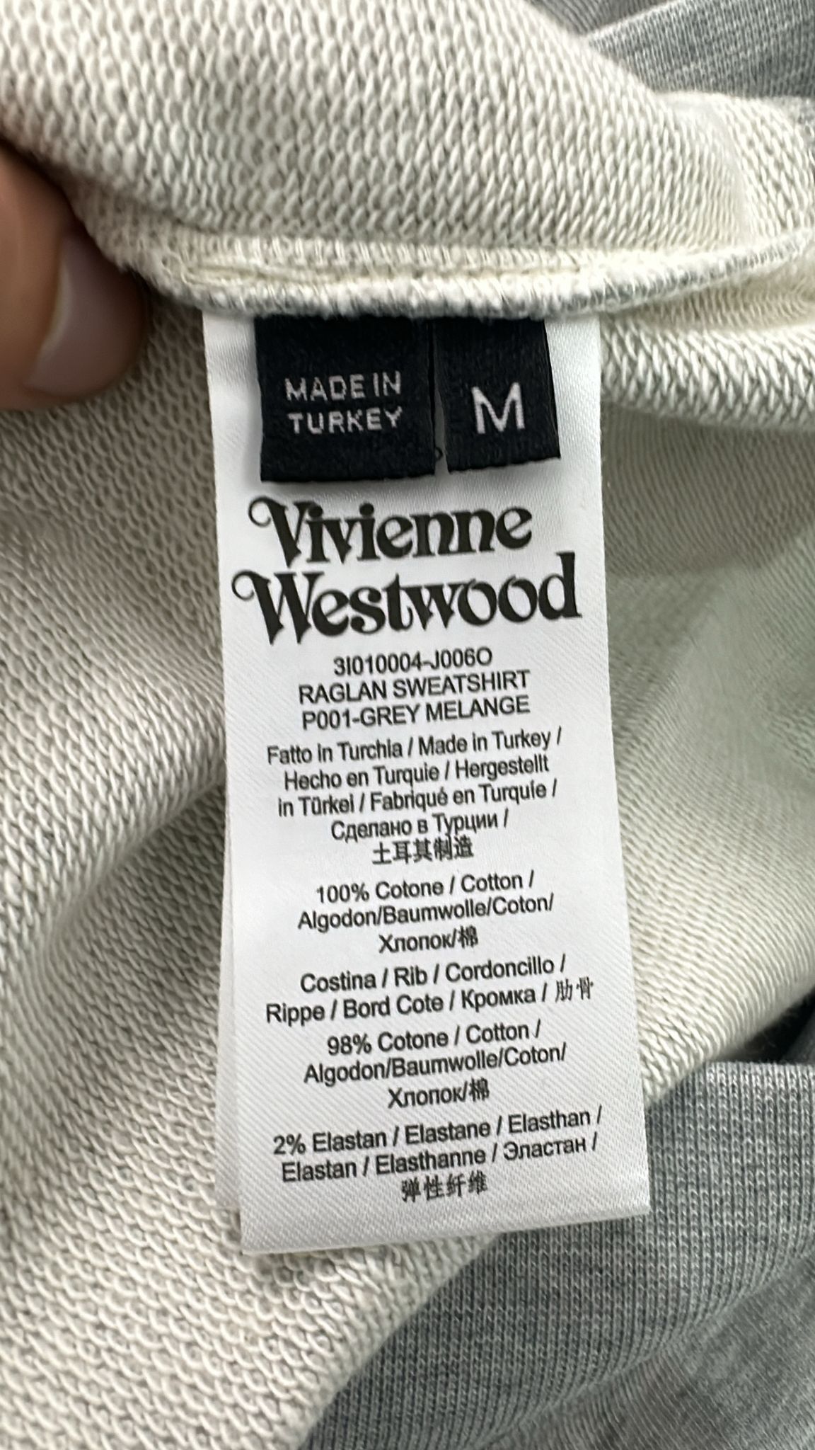 Vivienne Westwood Vivienne Westwood Raglan Sweatshirt Grey Medium Size US M / EU 48-50 / 2 - 6 Thumbnail