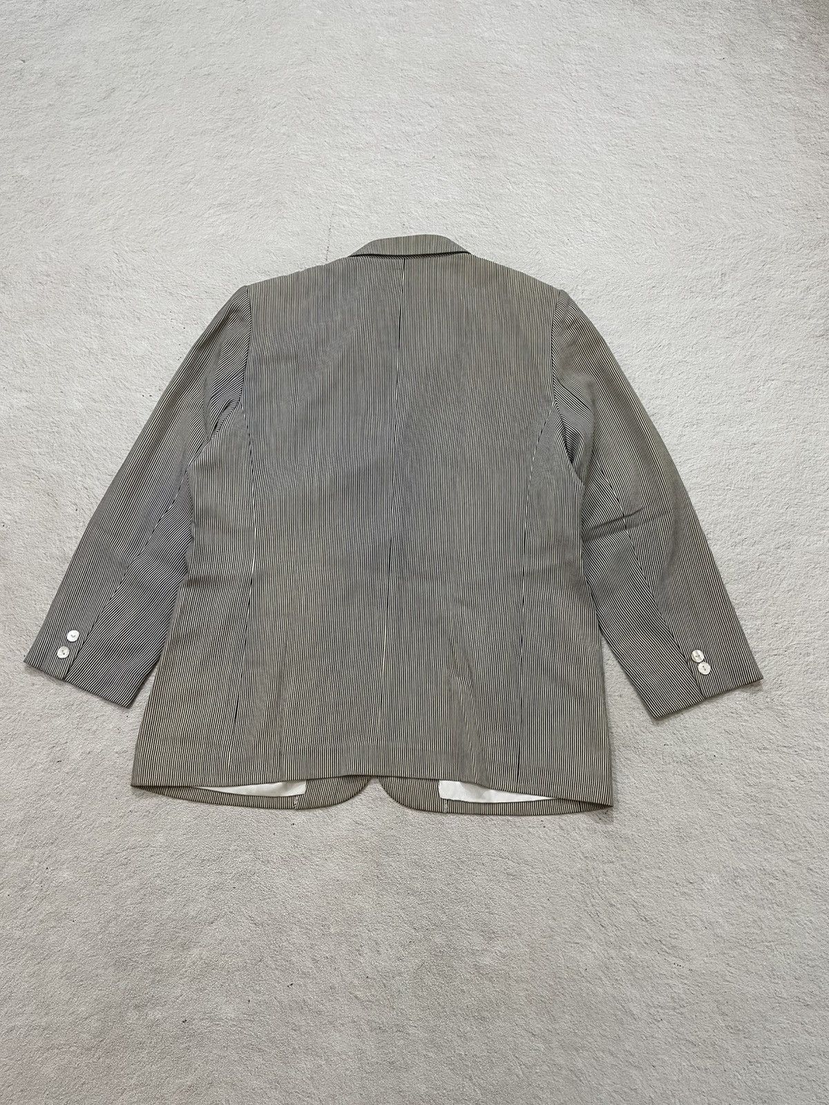 Burberry Vintage Burberrys Pinstripe Blazer Beige Tailored Jacket Y2K Size 54R - 8 Thumbnail