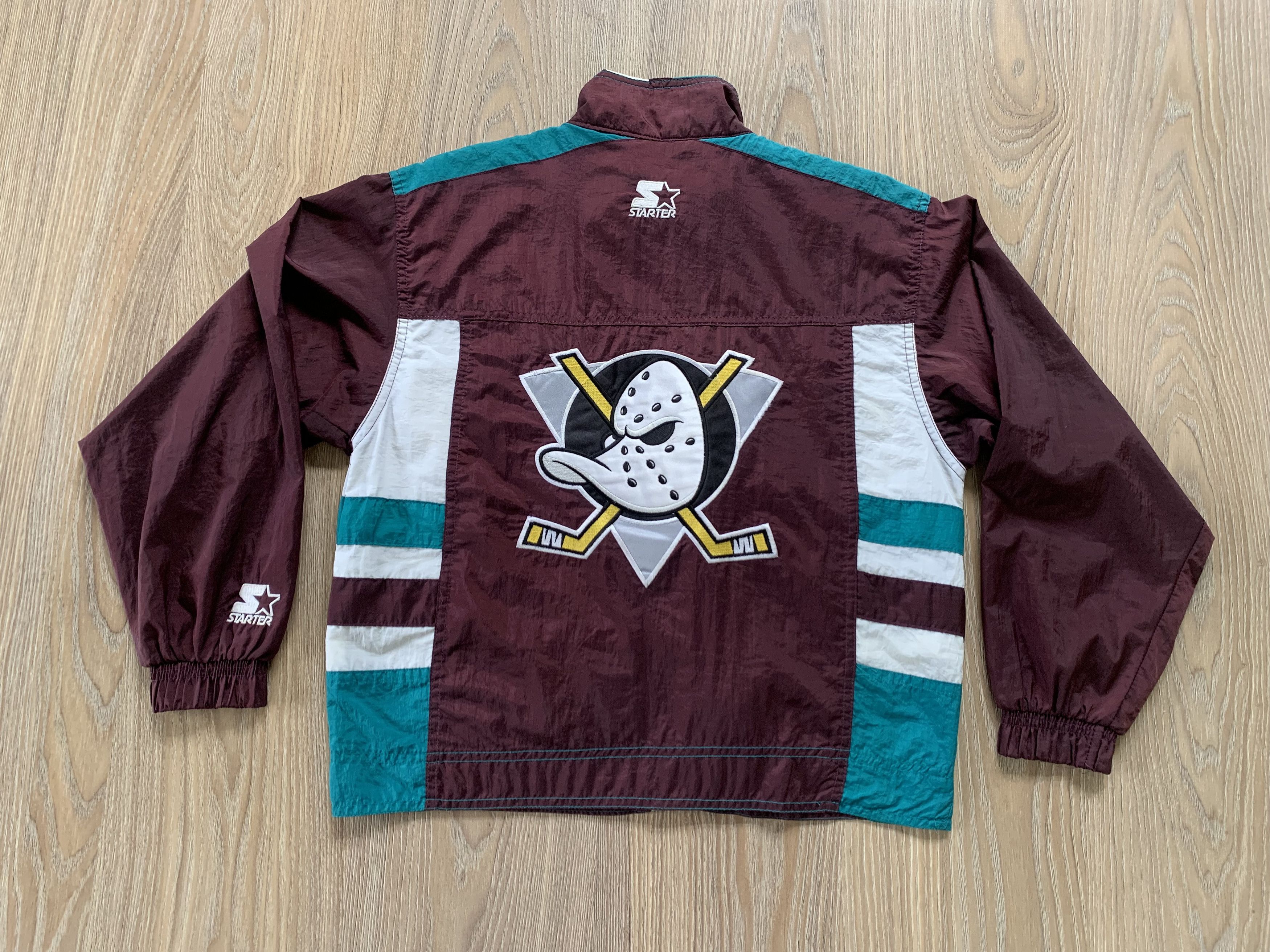 NHL Starter NHL Anaheim Mighty Ducks Zip Windbreaker Jacket Size M / US 6-8 / IT 42-44 - 3 Thumbnail