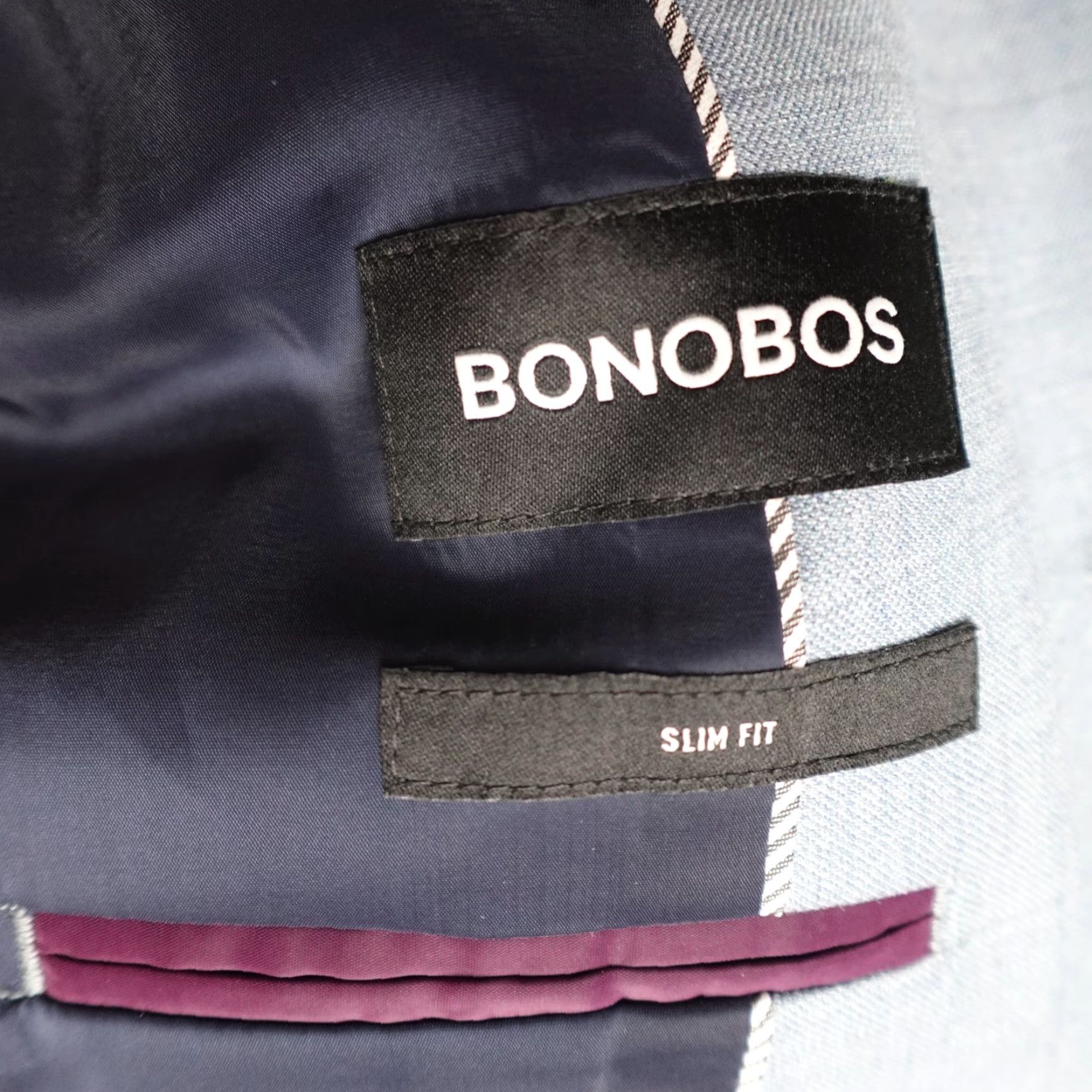 Bonobos Bonobos Blazer 38R Blue Wool Blend Slim Jacket Single-Breasted Notch Lapel Men Slim Fit Blue N/A ." Size 38R - 6 Thumbnail