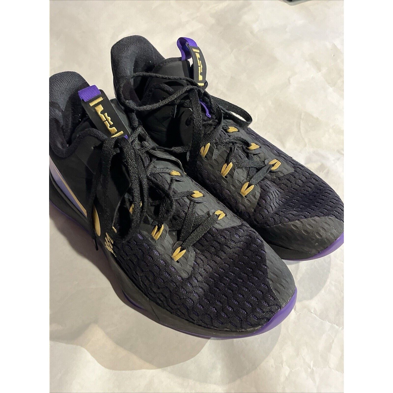 Nike Nike Lebron Witness V 5 Black Purple Gold Size Men's US 12.5 Size US 12.5 / EU 45-46 - 3 Thumbnail