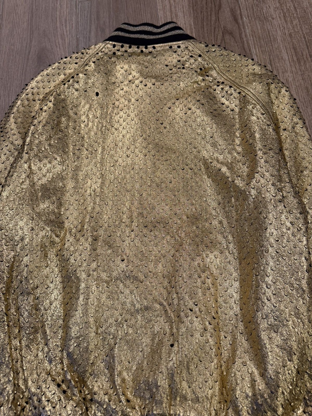 Saint Laurent Paris Saint Laurent Perforated Gold Teddy Jacket Size US M / EU 48-50 / 2 - 5 Thumbnail