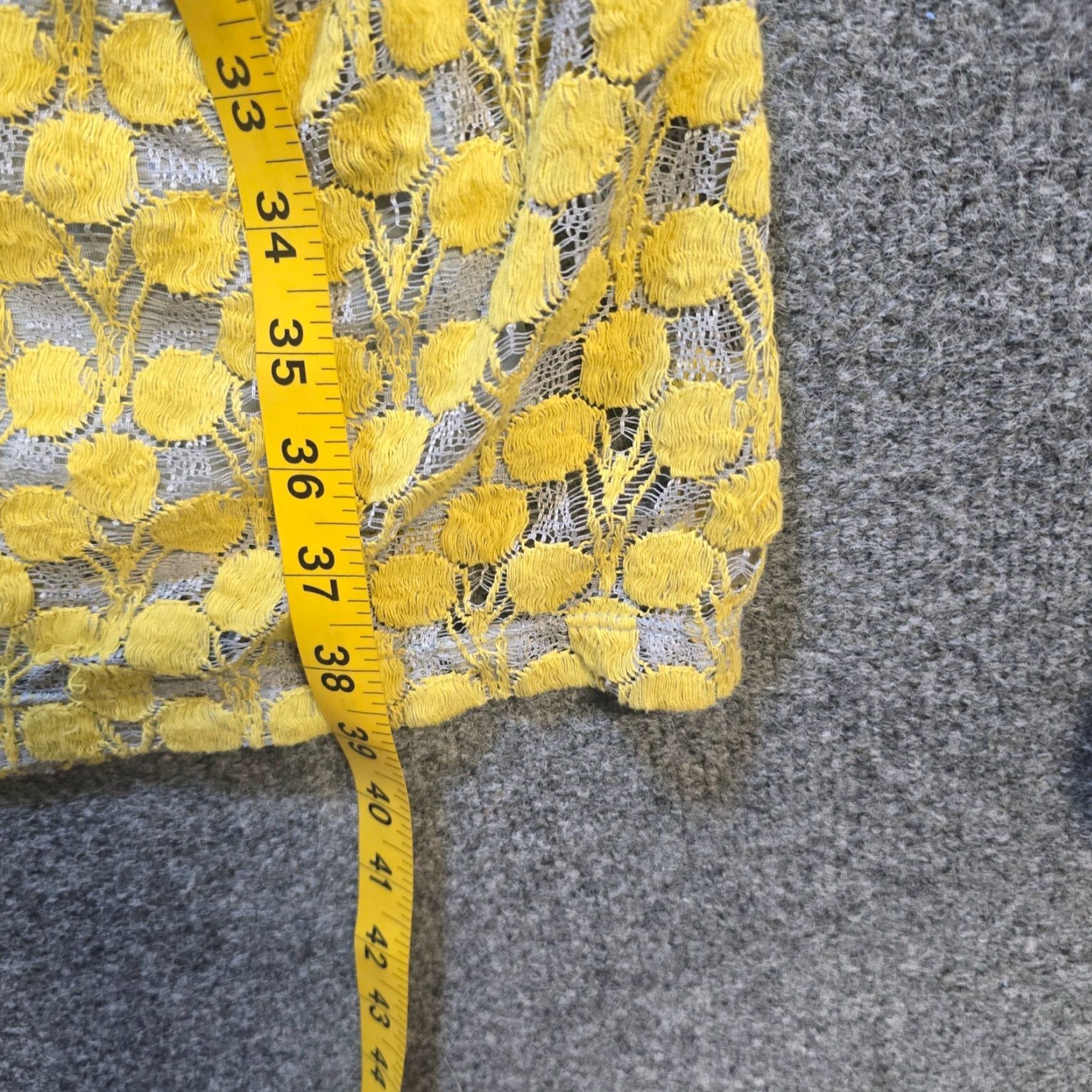 Vintage Eva Franco Dress Womens Size 6 Yellow Lace Silk Floral Ruched Stretch Cocktail Dress Size M / US 6-8 / IT 42-44 - 6 Thumbnail