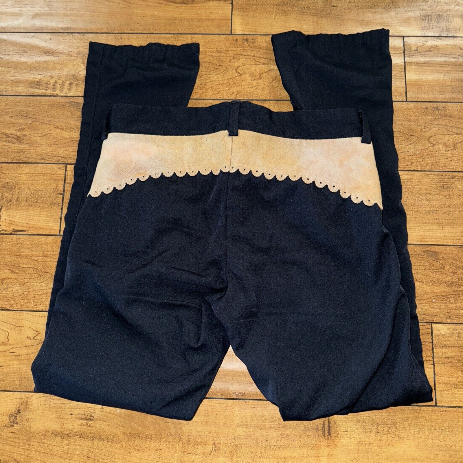 Japanese Brand × Vintage × Western Mountaineering Vintage Western Style Cow Hyde Leather Navy Pant 36x33 Size US 36 / EU 52 - 7 Thumbnail