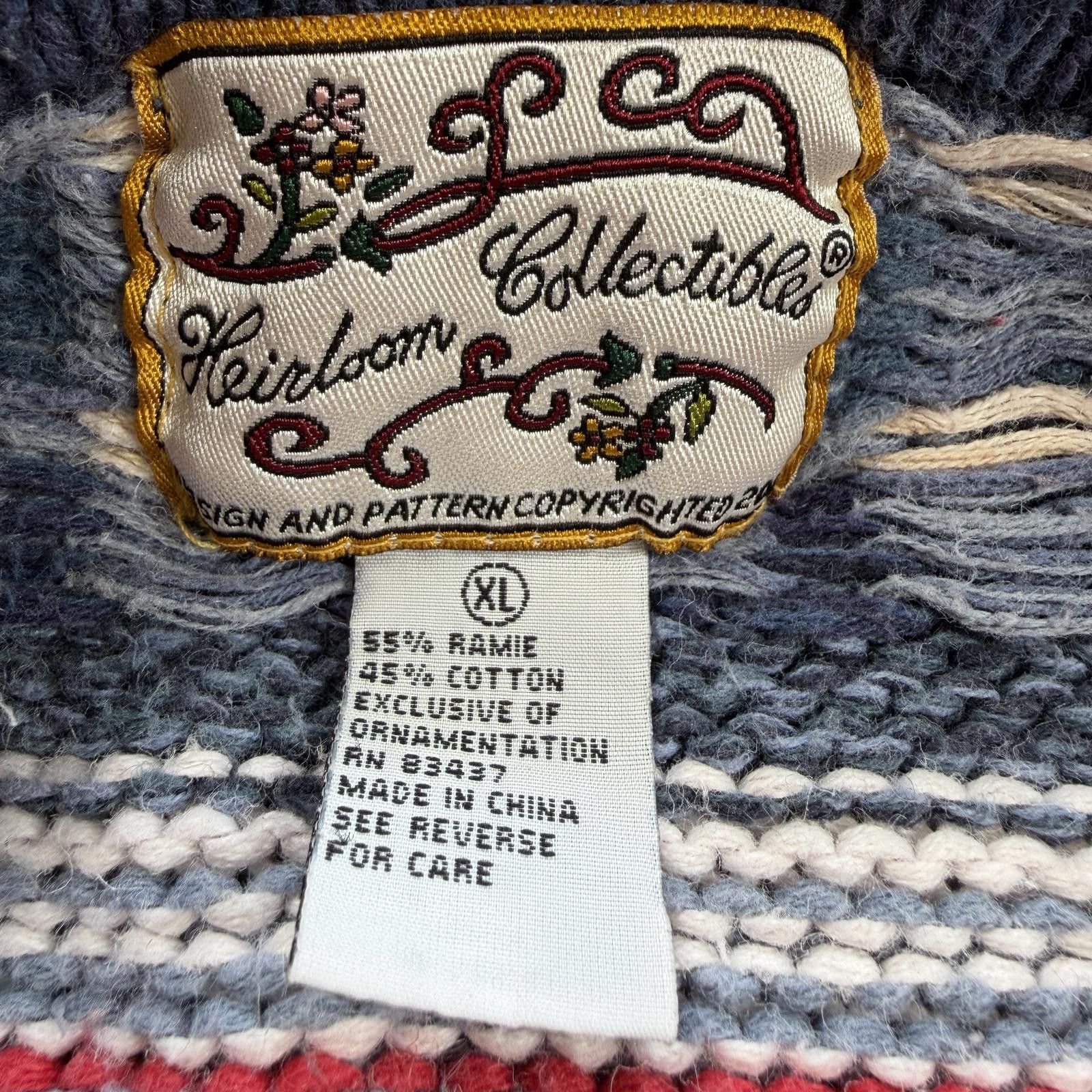 Other Vintage 90s Heirloom Collectibles Christmas Cardigan Sweater Size XL / US 12-14 / IT 48-50 - 4 Thumbnail