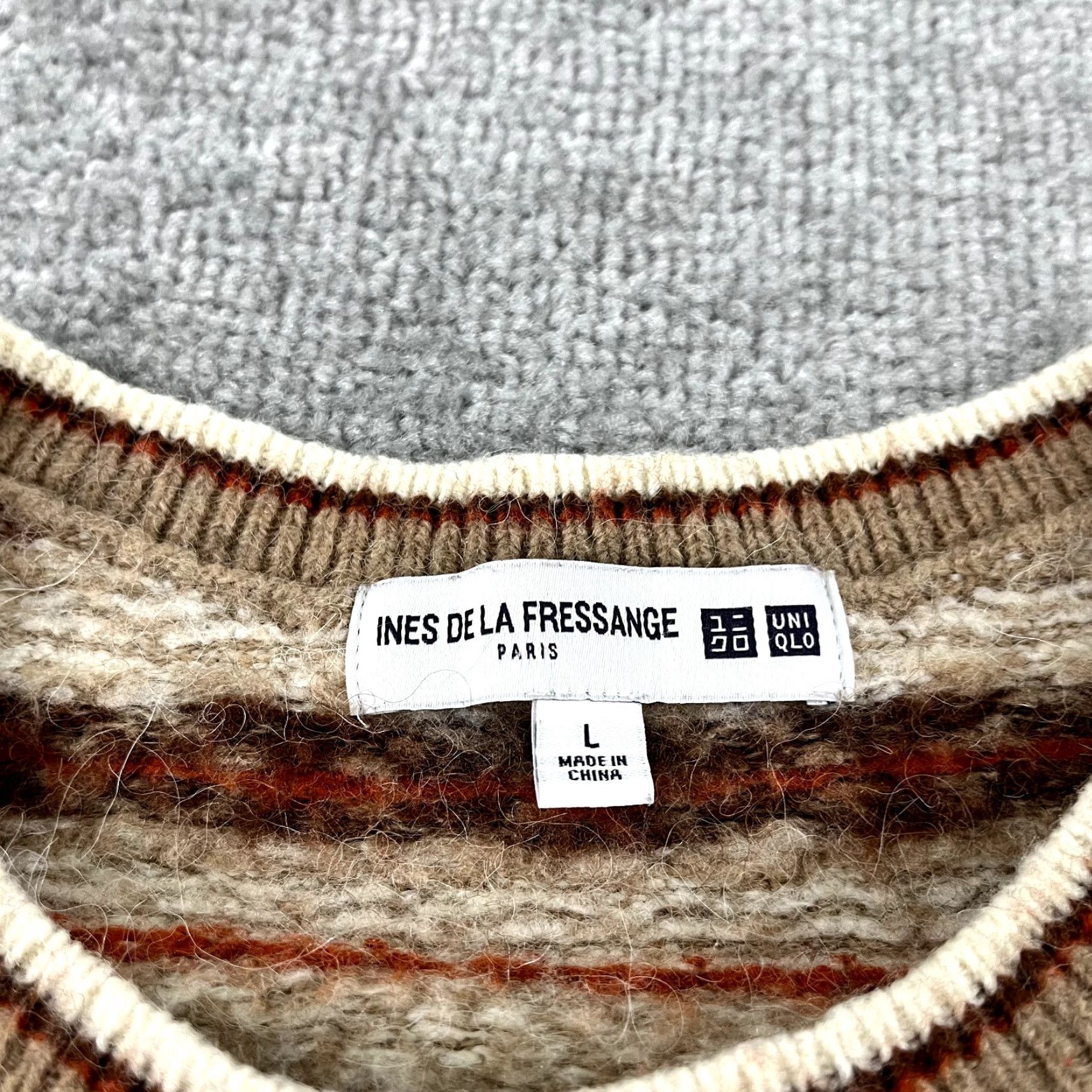 Uniqlo VINTAGE UNIQLO INES DE LA FRESSANGE Sweater Shirt Women Brown Alpaca Wool Crew Neck L Size L / US 10 / IT 46 - 2 Thumbnail
