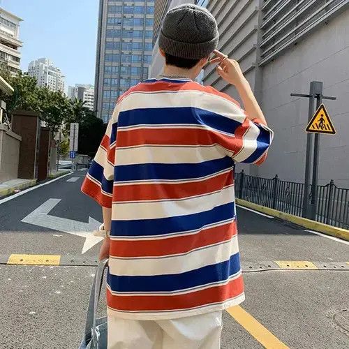 Japanese Brand Short Sleeve Red Striped T-shirts Men Women Size US M / EU 48-50 / 2 - 2 Thumbnail