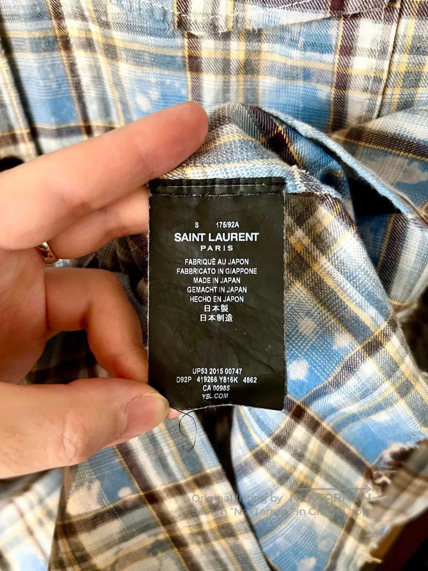 Saint Laurent Paris saint laurent blue distressed button-up shirt. Size US S / EU 44-46 / 1 - 6 Thumbnail
