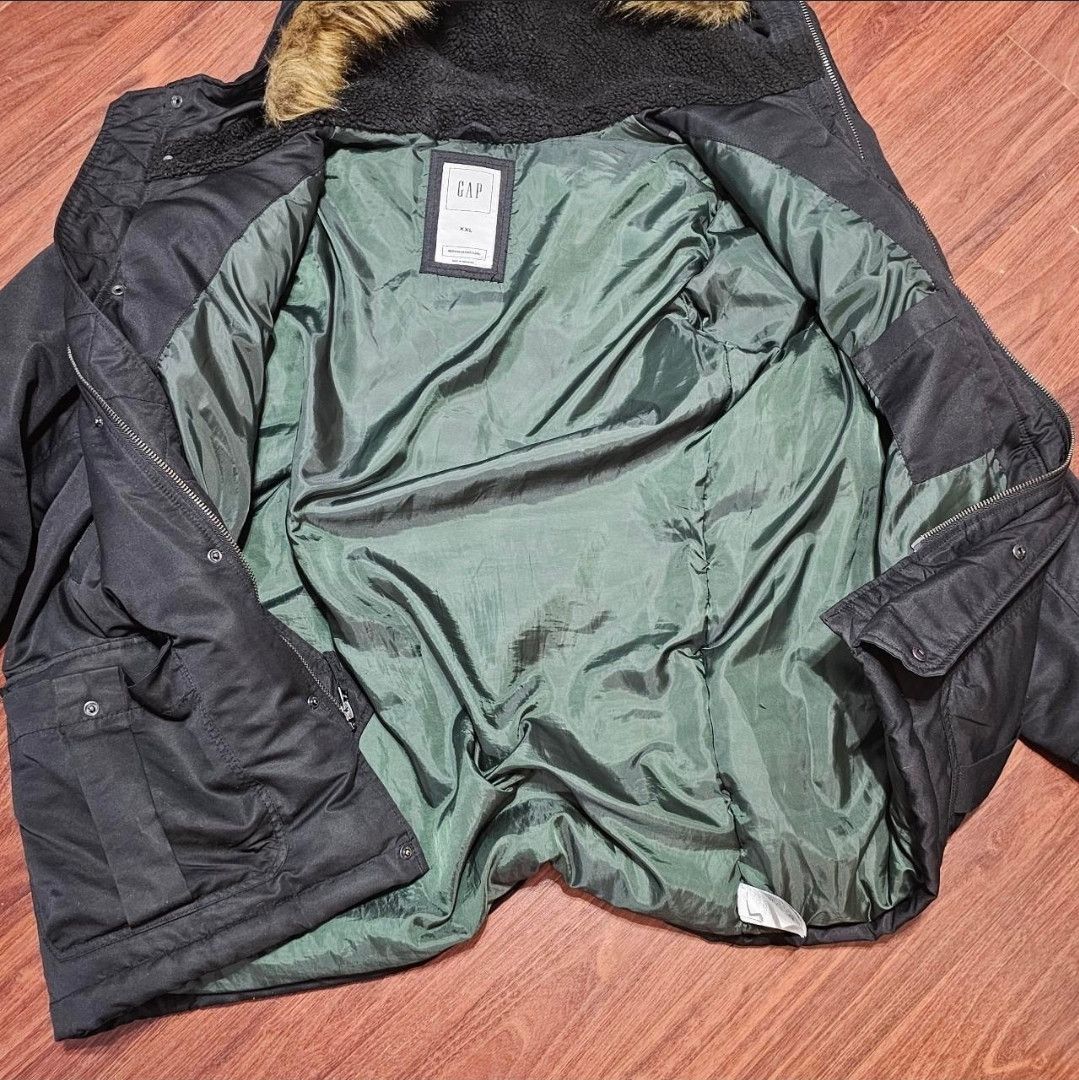 Gap Gap Men's Black Puffer Jacket with Faux Fur Trim Size US XXL / EU 58 / 5 - 3 Thumbnail