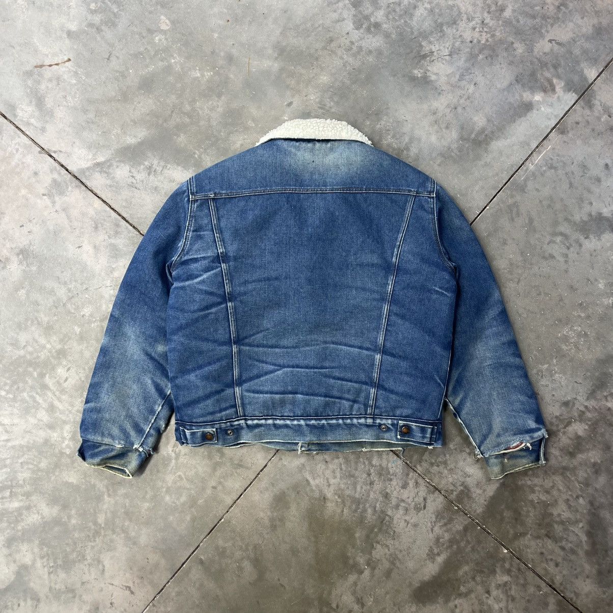Cooper Vintage Sherpa Denim Trucker Jacket Contrast Fades Size US L / EU 52-54 / 3 - 7 Thumbnail