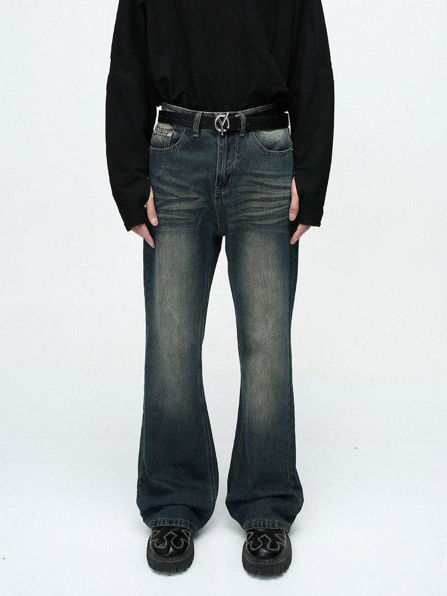 Vintage Men's vintage washed distressed flared jeans Size US 32 / EU 48 - 1 Thumbnail