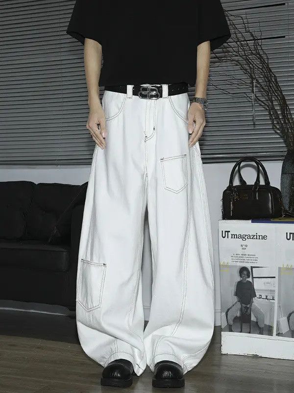 Japanese Brand × Jean Retro loose pocket patchwork jeans Size US 32 / EU 48 - 1 Thumbnail
