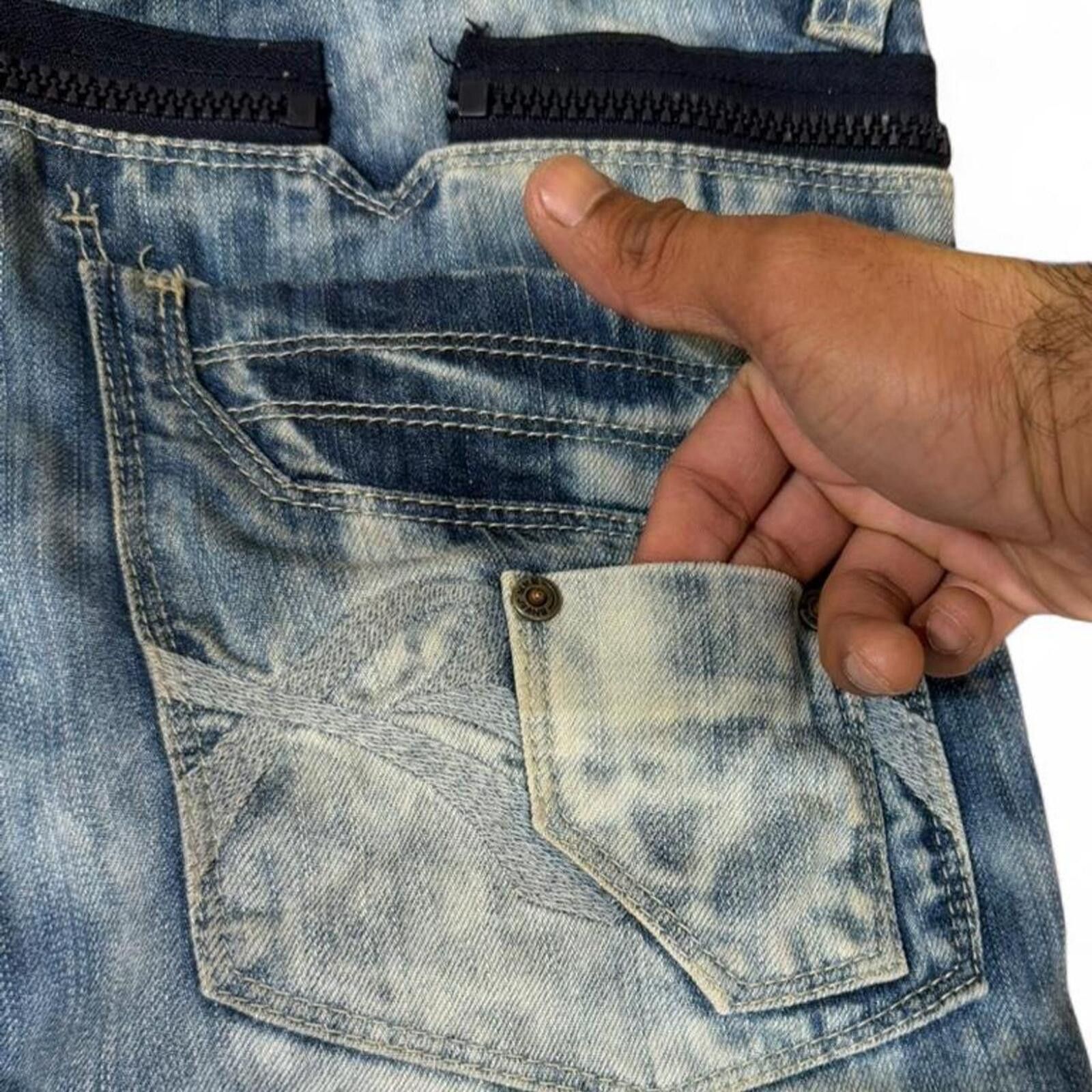 True Religion Y2K EXR Progressive light wash denim jeans light weight Size US 33 - 6 Thumbnail