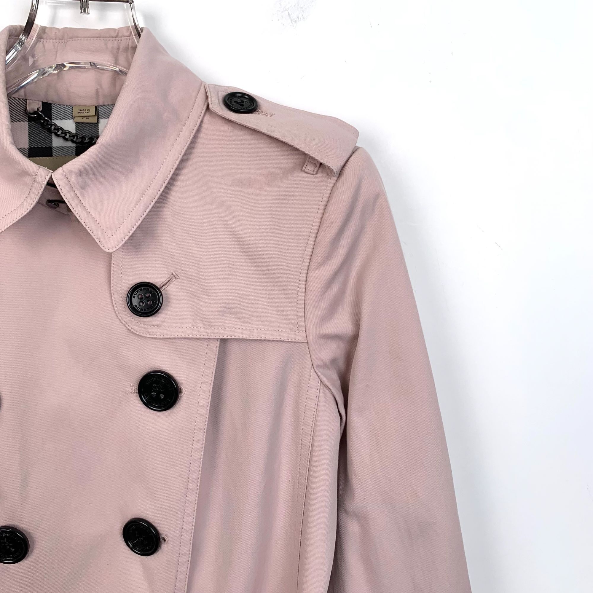 Burberry Burberry Light Purple Cotton Double-Breasted Belted Trench C Size XS / US 0-2 / IT 36-38 - 7 Thumbnail