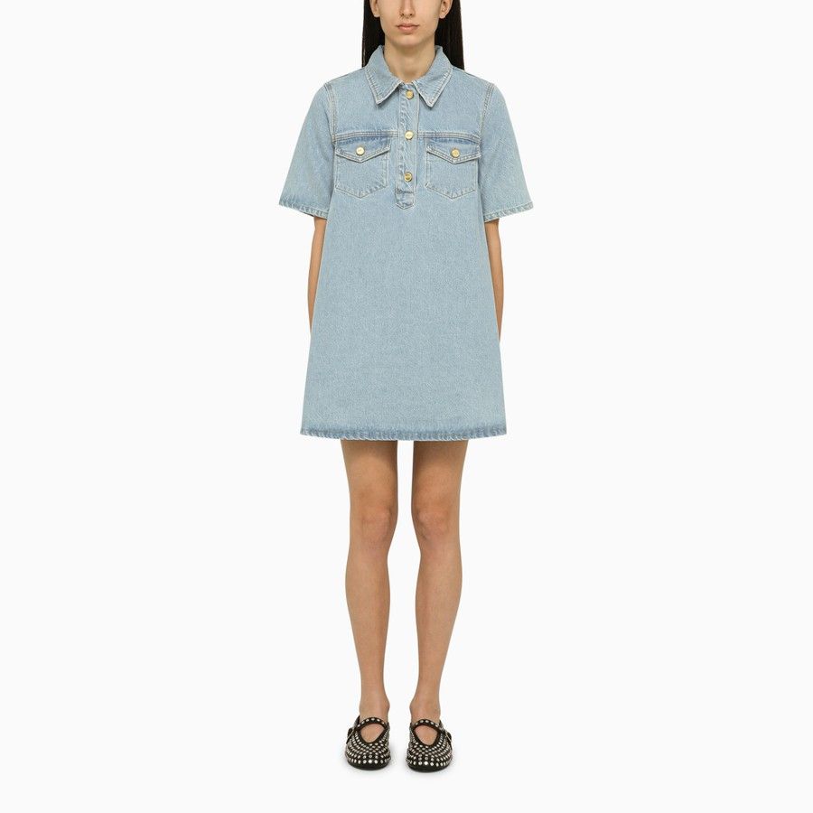 image of Ganni O1D2Blof0124 Mini Skirt In Blue, Women's (Size 26)